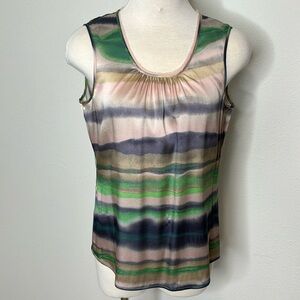 St. John size Small silk pastel sleeveless blouse